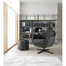 TRENDMANUFAKTUR Drehsessel "Mira, Loungesessel", grau (graphite, grau), B:83cm H:85cm T:80cm, 92% Polyester, 8% Nylon;100% Polyester, Sessel, Drehsessel, in zeitlosem, modernen Stil mit praktischer Drehfunktion