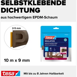 Tesa Dichtband Gummi Braun 10 m x 9 mm