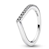 Pandora Timeless Wishbone Halb Funkelnder in Sterling-Silber mit Cubic Zirkonia Timeless Collection, Größe 54,