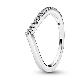 Pandora Timeless Wishbone Halb Funkelnder in Sterling-Silber mit Cubic Zirkonia Timeless Collection, Größe 54,