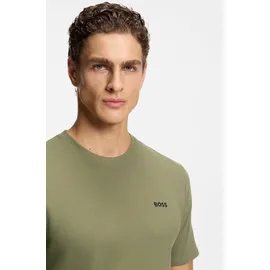 Boss Pyjamaoberteil "Waffle T-Shirt", Herren, Gr. L, open grün 349, Obermaterial: 60% Baumwolle, 40% Polyester, regular fit, Rundhals, Shirts