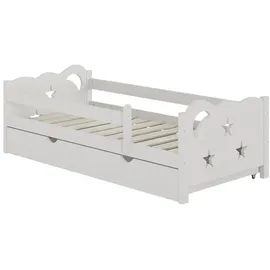 VitaliSpa Kinderbett Jessica Weiß, 160x80 cm modern Kinderzimmer Bett Bettschublade Rausfallschutz