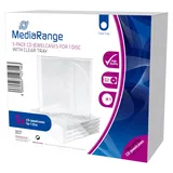 MediaRange CD Jewelcase for 1 disc, 10.4mm, transparent tray, Pack 5