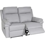 Mendler 2er Kinosessel HWC-L94, Relaxsessel Fernsehsessel mit Armlehne, Liegefunktion Nosagfederung Stoff/Textil ~ hellgrau