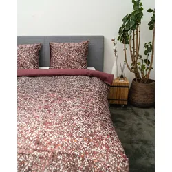 Bettwäsche KAYORI "Shima", rot, B/L: 155cm x 220cm, , Mako-Satin, B/L: 80cm x 80cm, Mako-Satin, Obermaterial: 100% Baumwolle, Bettwäsche, Hergestellt aus GOTS-zertifizierter Bio-Baumwolle
