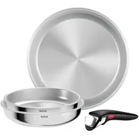Tefal Ingenio Pfannen Set Edelstahl Abnehmbarer Griff 22/24/28cm 4-teilig
