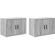 vidaXL Garagen-Wandschränke 2 Stk. Grau Sonoma Holzwerkstoff 860654