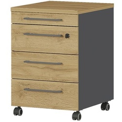 Germania-Werke Rollcontainer »Agenda Home« 3 klassische Schubladen braun, 42x61x49 cm