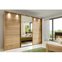 Wiemann Schwebetürenschrank WIEMANN "Kufstein", braun (eiche dekor), B:300cm H:217cm T:67cm, Holz teilmassiv, Schränke, Schwebetürenschrank, mit Spiegeltür