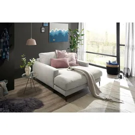 KAWOLA Relaxsessel CARA Feincord 75 x 90 x 200 cm Silber mit Kissen