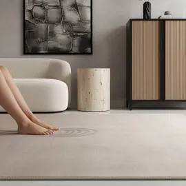 KADIMA DESIGN Teppich Schlafzimmer Unifarben Elegant Waschbar Wohnzimmer Esszimmer Pflegeleicht Creme 140x200 cm, OEKO-TEX – LECH von Kadima Design