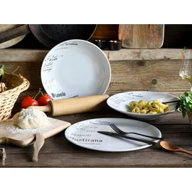 CreaTable Pizzateller Europa Gustoso 33 cm 4er Set weiß