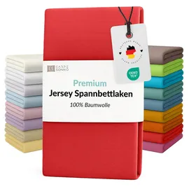Carpe Sonno Spannbettlaken Jersey 90 x 200 - 100 x 200 - 140 x 200 - 160 x 200 - 180 x 200 - 200 x 200 cm rot