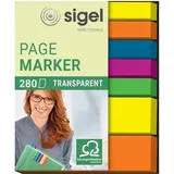 Sigel Haftmarker Page Marker, HN616, »Transparent« Folie, beschriftbar, 7 x 40 Streifen, farbsortiert