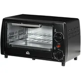 Novzep Minibackofen Mini-Ofen Toasterofen, 1 Backblech, 1 Grilrost, 10 L Kapazität, Timer-Funktion, 36.5 cm x 26 cm x 22 cm schwarz