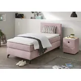 Jockenhöfer Boxspringbett Alinas, mit Topper", und Zierkissen, in unterschiedliche Farbvarianten und Breiten lieferbar, rosa