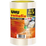 UHU Rollafix Packband, Hochwertiges Verpackungsklebeband, transparent, 3 x 50m