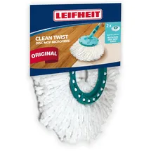 Leifheit Ersatzkopf Disc Mop, mit saugfähiger Microfaser, mit hoher Wasser- und Schmutzaufnahme, spielend leicht wechselbarer Ersatzmop, 2er-Set, Wischmopp für verschieden Bodenbeläge