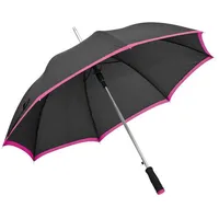 MacMa Eleganter Automatik-Regenschirm / mit Softgriff / Farbe: schwarz-pink - Mittel
