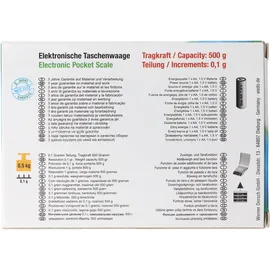 Wedo Elektronische Präzisionstaschenwaage Precision 500 silber