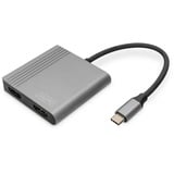 Digitus DA-70828 HDMI / USB-C® Adapter [1x USB-C® - 2x HDMI-Buchse] Schwarz Geschirmt, Rund 0.18m