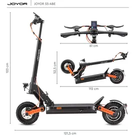 Joyor S5 offroad E-Scooter 500W Federung Elektroroller 150kg 20 km/h - Schwarz