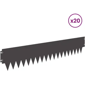 vidaXL Raseneinfassung 103 x 20 cm 20 Stück schwarz