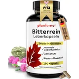 3-Monats Leber Kur - 180 Leber Kapseln mit Mariendistel Artischocke Löwenzahn & Cholin für eine normale Leberfunktion - plantomol® Leber Komplex mit 13 abgestimmten Inhaltsstoffen - Laborgeprüft