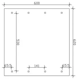 SKANHOLZ Doppel-Carport Wallgau 6,20 x 6,00 m braun mit Pfostenanker