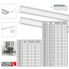 deco-raum Gardinenschiene auf Maß 1-lauf Deckenmontage Minimal 310cm