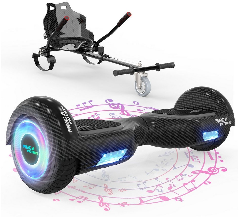 HITWAY Balance Scooter 6.5 Zoll Hoverboards Hoverkart Mit Sitz und Bluetooth und LED-Blitz, mit einem Go-Kart können Sie mehr Spaß haben. schwarz