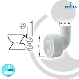 tecuro WC-Spülrohrverbinder Winkelform Ø 48/28