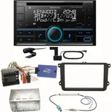 Kenwood DPX-7300DAB Bluetooth DAB Einbauset für Seat Alhambra Altea XL Leon