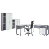 MID.YOU Büro Office Edition Set 4 Grau/Weiß
