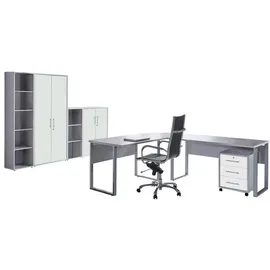 MID.YOU Büro Office Edition Set 4 Grau/Weiß