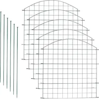EINFEBEN Teichzaun Drahtzäune Gartenzaun 11tlg Set Zaun Teich mit 5 Zaunelemente und 6 Befestigungsstaeben, Gartenzaun Gruen, Welpenauslauf, Freig... - Grün