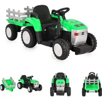 Moni Kinder Elektrotraktor Dallas mit Anhänger, Fernbedienung, Musik, Lichter
