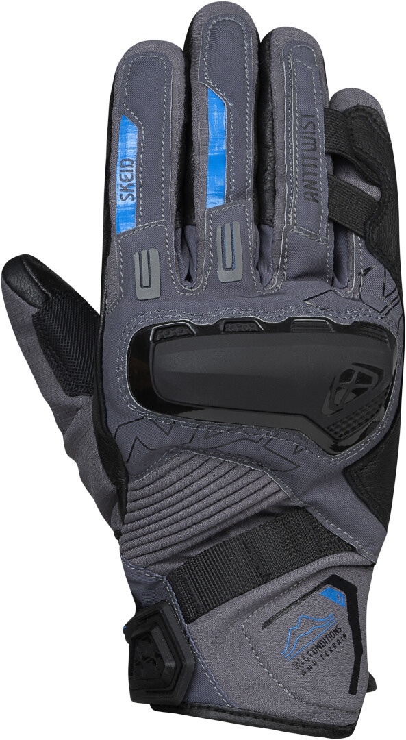 Ixon MS Skeid Motorfiets handschoenen, grijs-blauw, L