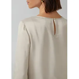 s.Oliver Satin-Bluse mit Binde-Detail am Saum beige 40