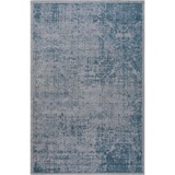 benuta Flachgewebeteppich Frencie Blau 80x165 cm - Vintage Teppich im Used-Look