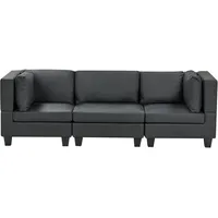 3-Sitzer Sofa Kunstleder schwarz UNSTAD