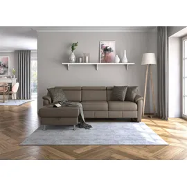 sit&more Ecksofa SIT & MORE "Freetown L-Form", grau (taupe), B:257cm H:84cm T:166cm, Sofas, Ecksofa, inklusive Kopfteilverstellung und komfortablem Federkern
