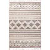 benuta Pop Kurzflor Teppich Oyo Cream/Grau 120x180 cm - Moderner Kurzflor-Teppich für Wohnzimmer