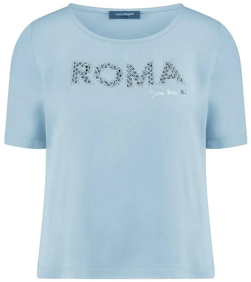 Rundhals-Shirt Laura Biagiotti Roma blau, 46