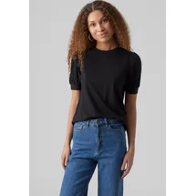 Vero Moda Vmkerry 2/4 O-NECK TOP VMA Noos Shirt, schwarz, XS EU