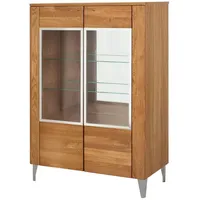 Szynaka meble Feldmann-Wohnen Standvitrine, Braun, Holz, 96x134x42 cm, Wohnzimmer,