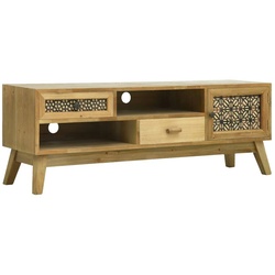 vidaXL TV-Schrank Schnitzerei Braun 120 × 30 × 42 cm Holz