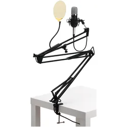 Pronomic CM-22 Radioshow Bundle inkl. Popschutz gold & Mikrofonarm