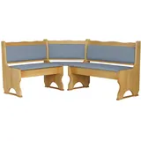 k koma Eckbank Alder Farbe mit Polsterung Massivholz Kiefer Holz, Grau, Braun, Ökoleder- Neu - 180 x 180 cm