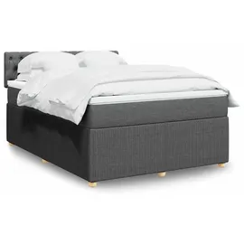 vidaXL Boxspringbett mit Matratze Dunkelgrau 140x200 cm Stoff